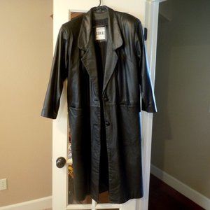 Full Length Leather Trench Coat